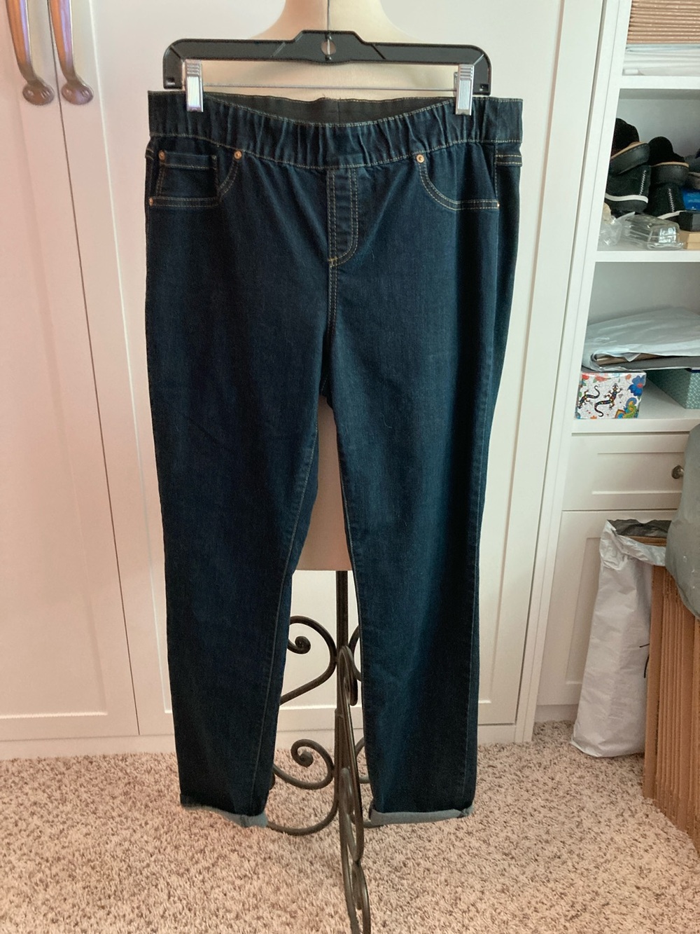 INC International Concepts pull-on dark wash jeans